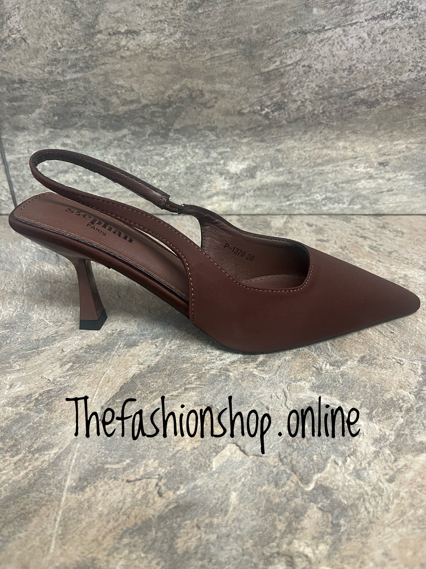 Lorna brown sling back shoe sizes 3-8