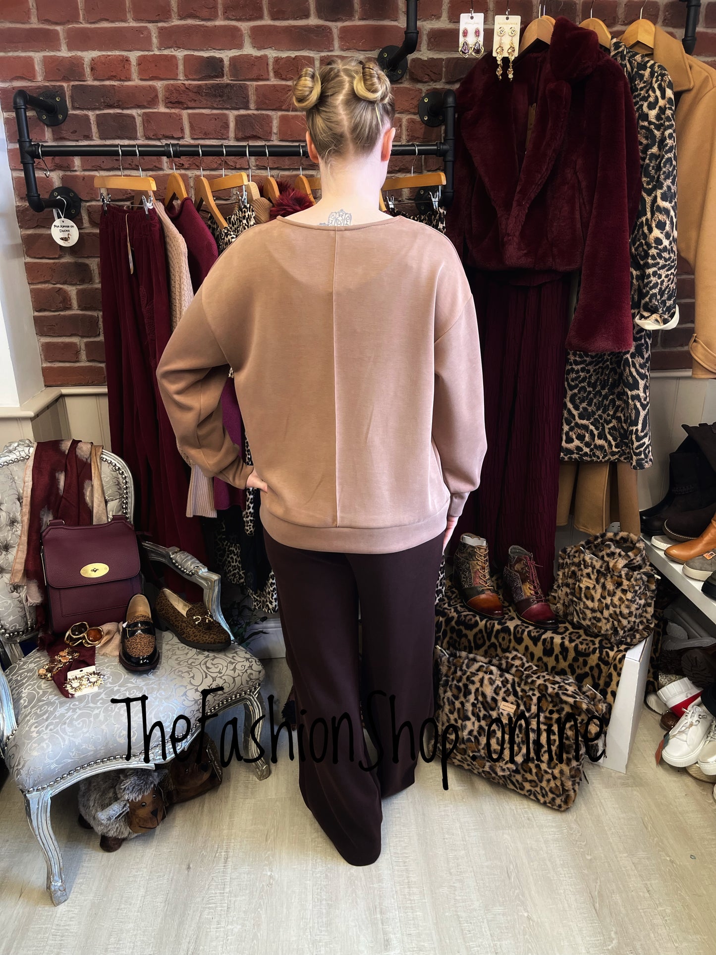 Zena Camel Front Seam Sweatshirt 8-14