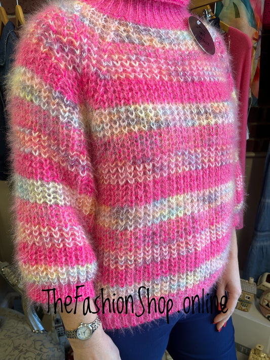 Lyla hot pink rainbow jumper 8-16