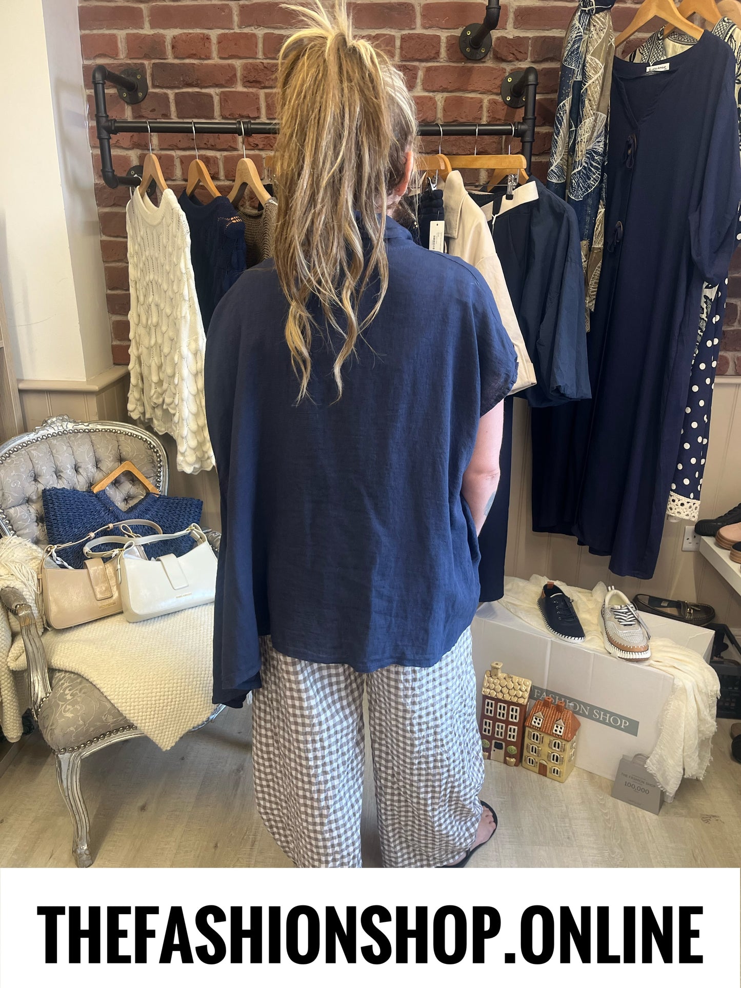 Harper mocha gingham balloon leg trousers 8-16