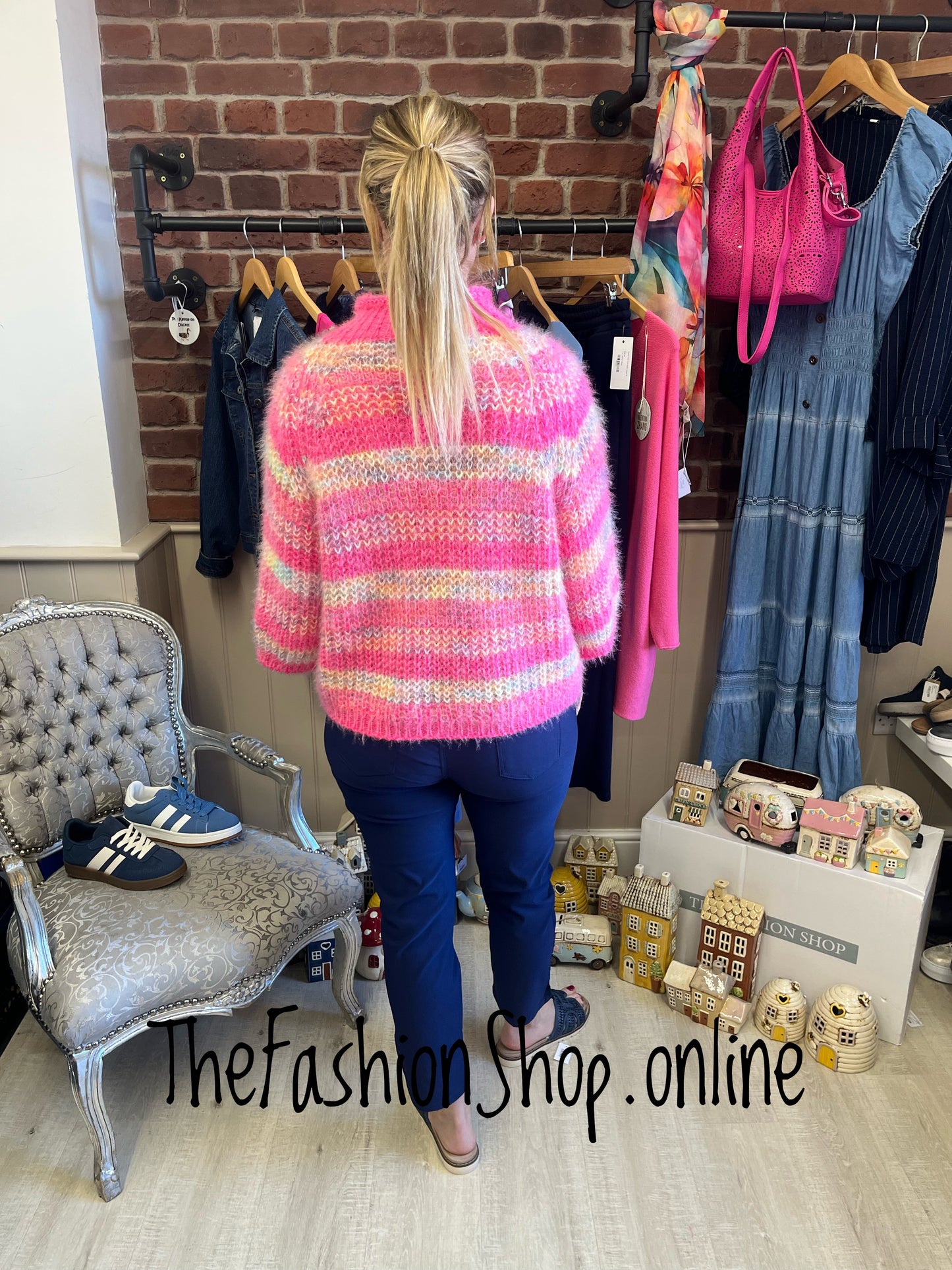 Lyla hot pink rainbow jumper 8-16