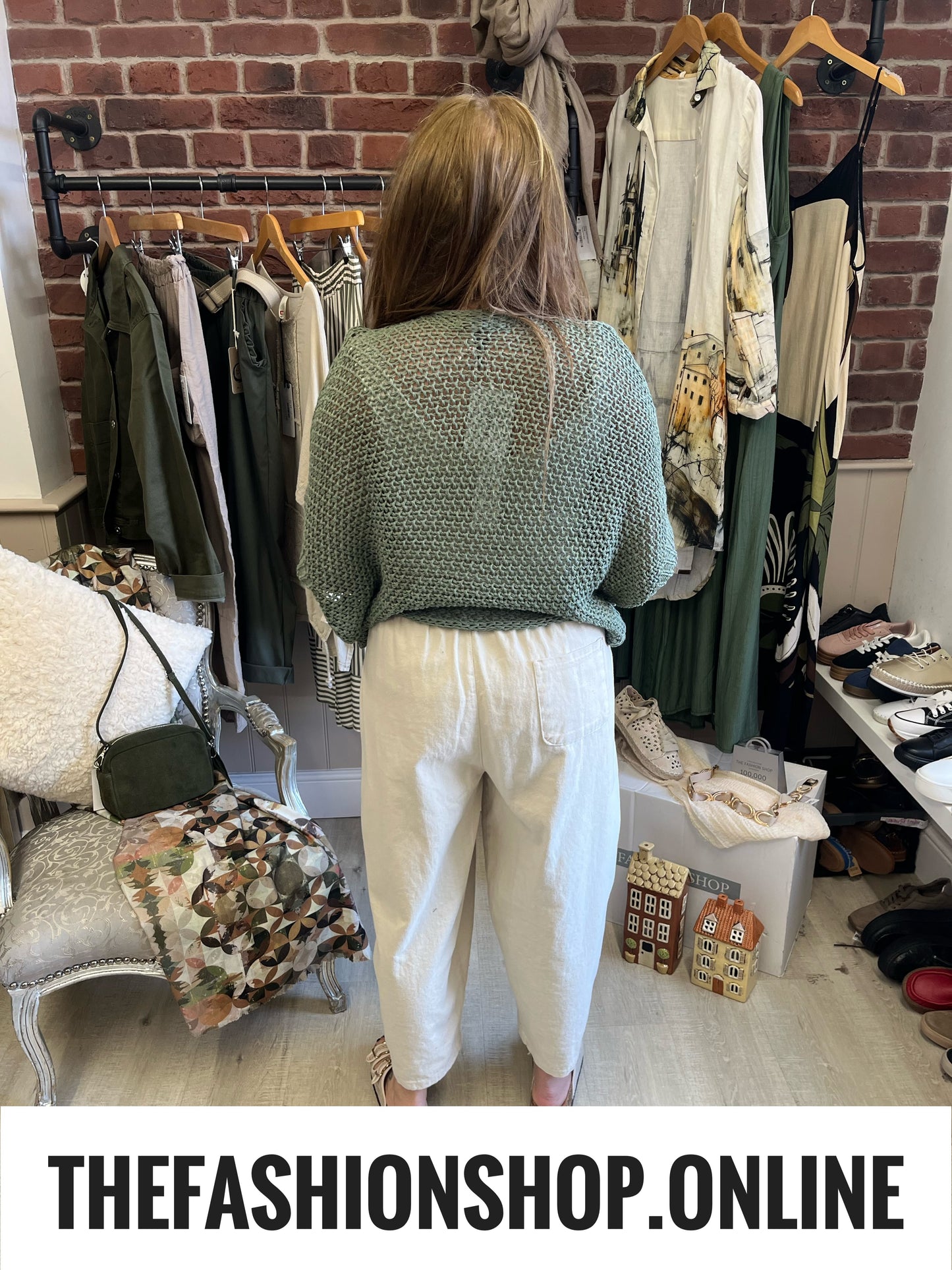 Leah khaki twist layering knit 10-16