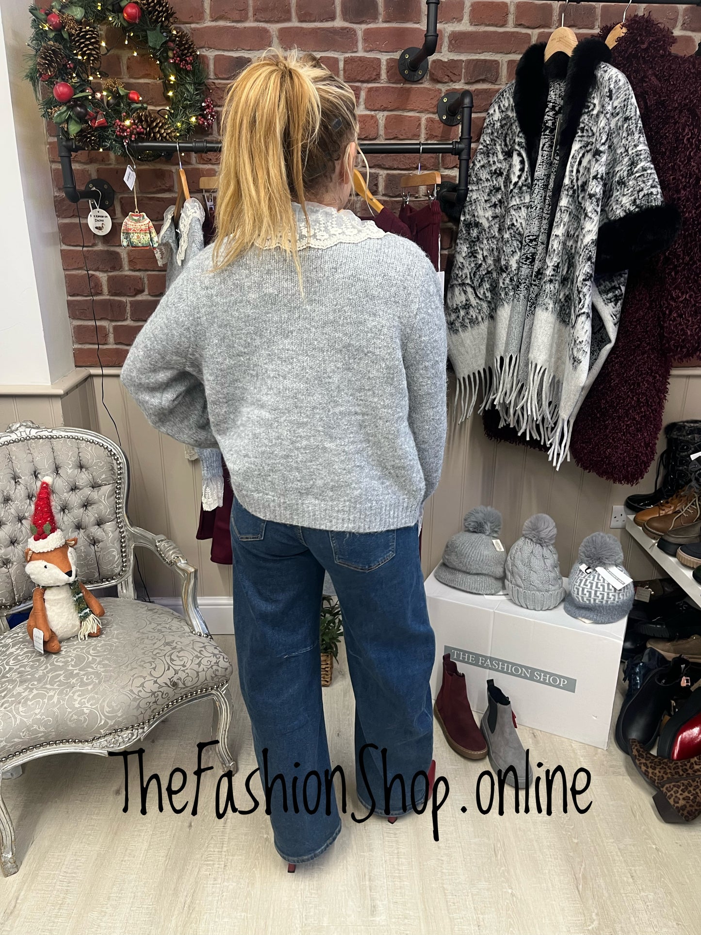 Marlene grey wool mix cardigan 10-14 and 16-18