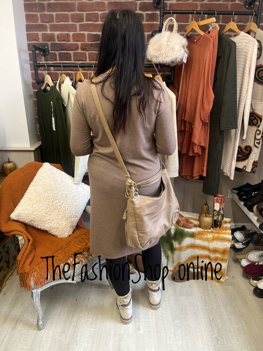 Mia brown cashmere mix jumper dress 12-16