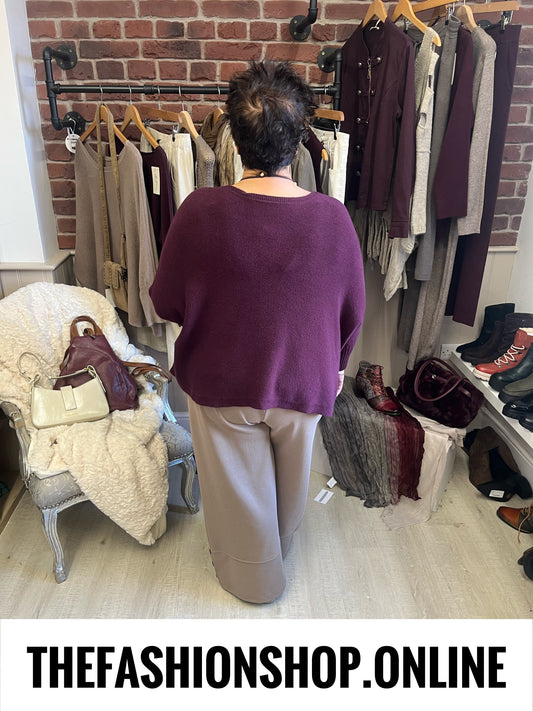 Ella mocha button hem trousers 14-22