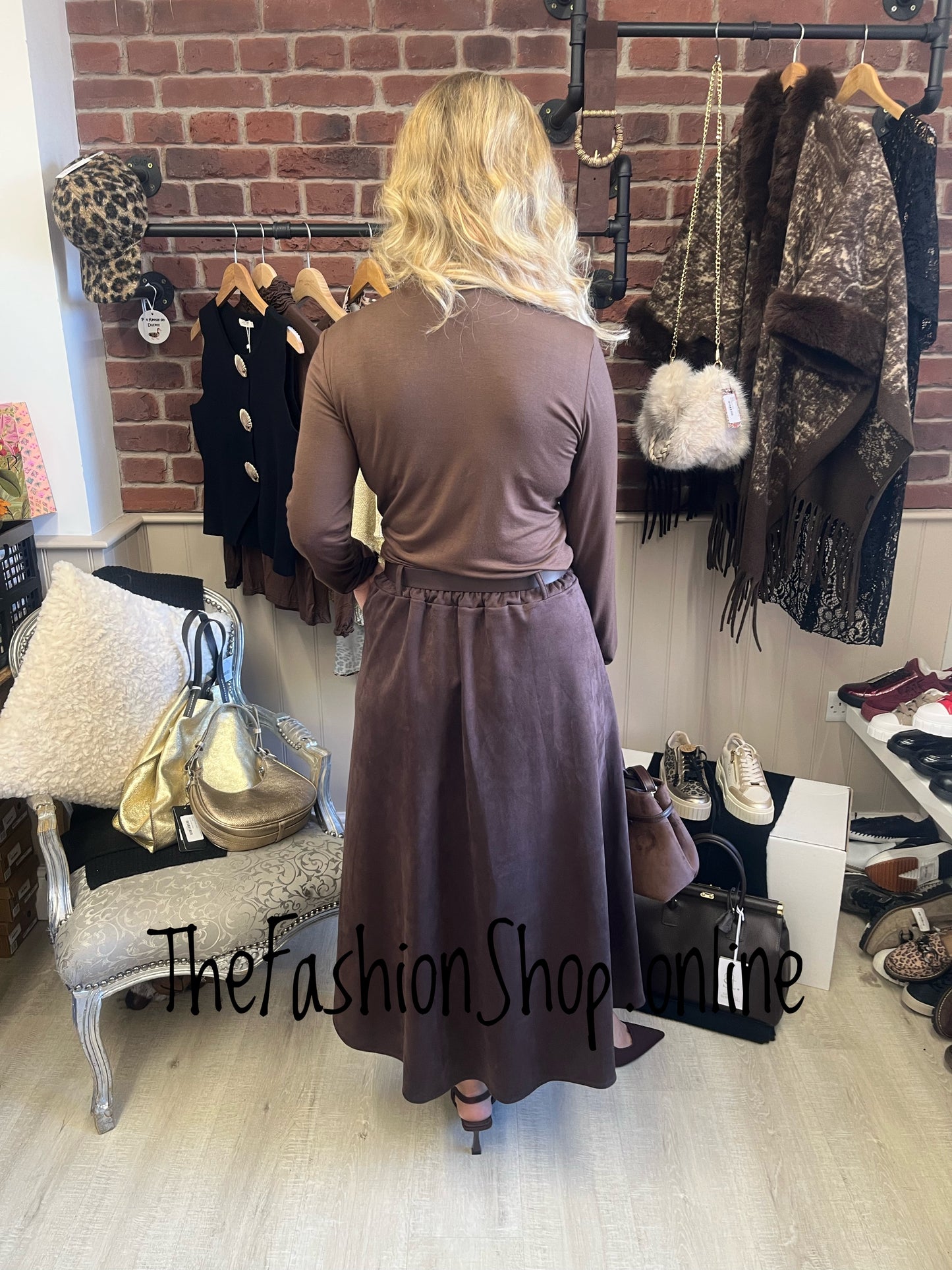 Heidi brown ruffle neck polo 12-16