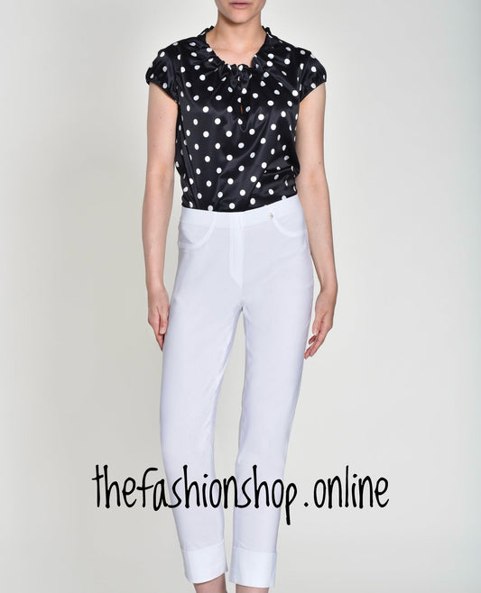 Robell Bella white trousers 27 inch inside leg sizes 12-24