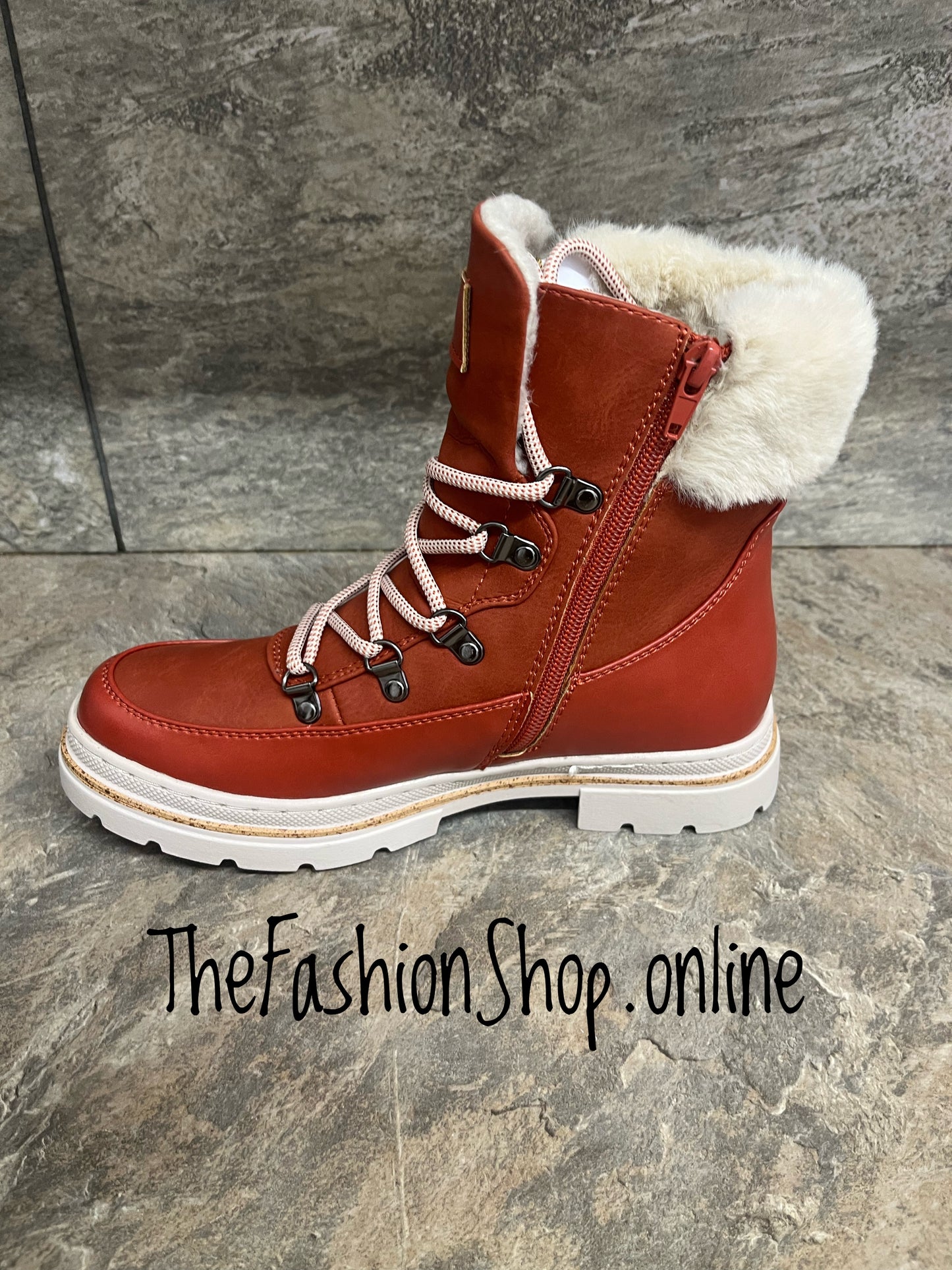 Lunar Evelyn orange waterproof boots sizes 4-8 (37-41)