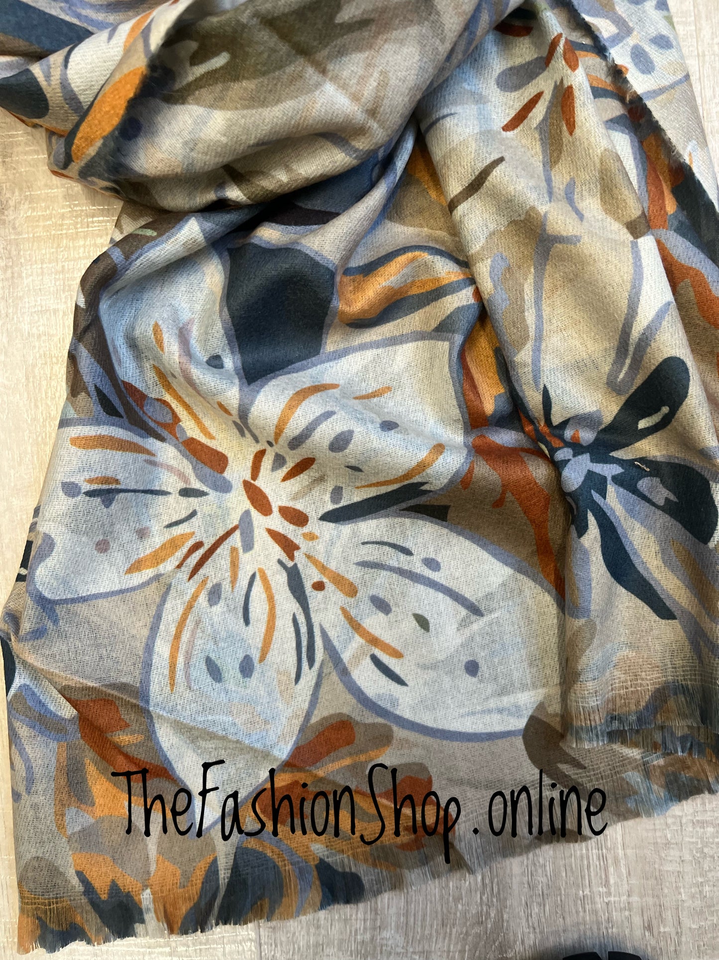 Floral scarf in autumnal colours