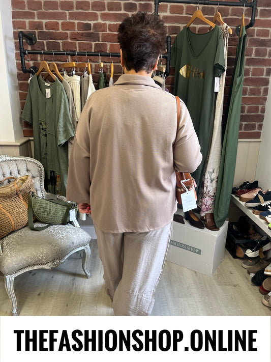Annie mocha drape jacket 14-22
