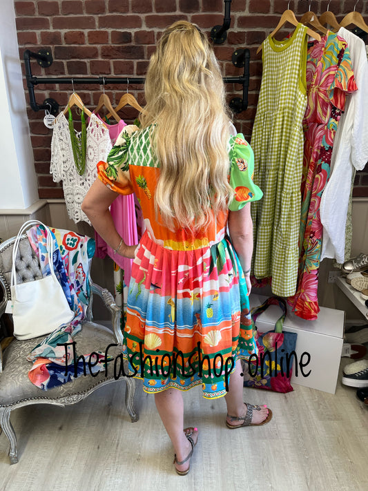 Stella Morgan tropical puff sleeve shirt dress sizes 8-16