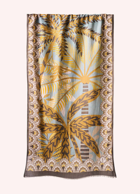 Powder Patterned Palms Scarf