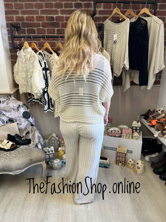 Sonia beige crochet layering top 8-16