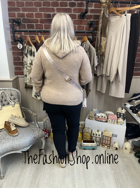 Maisie camel hooded zip jacket sizes 12-14 and 16-18