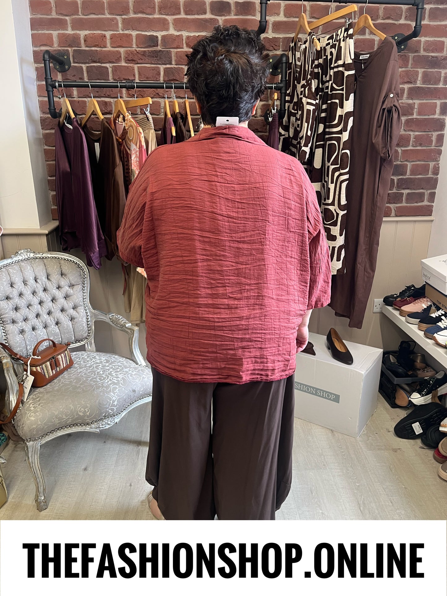 Julia wine textured shirt 14-22