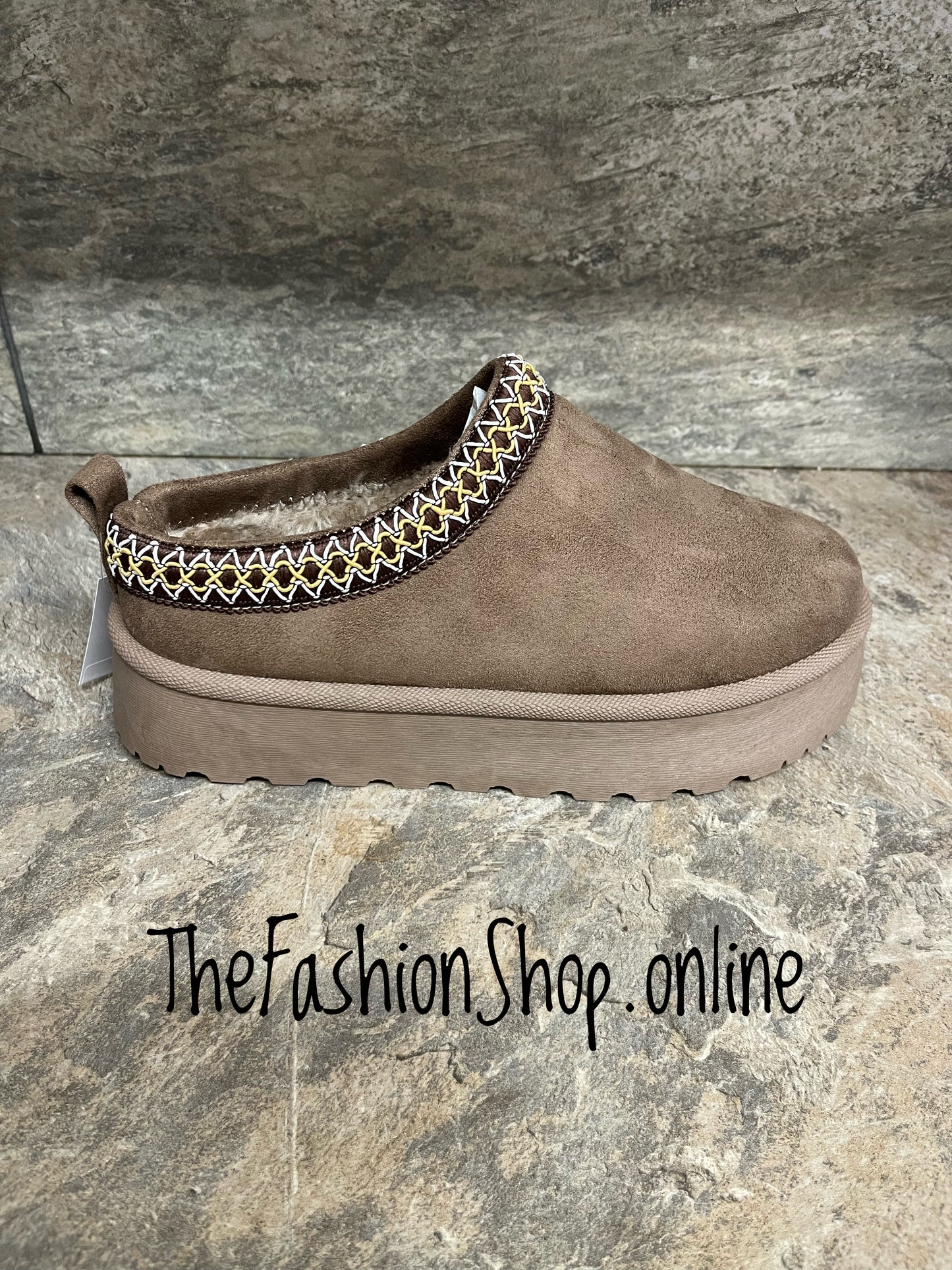 Kimora brown cosy mules sizes 4-8 (37-41)