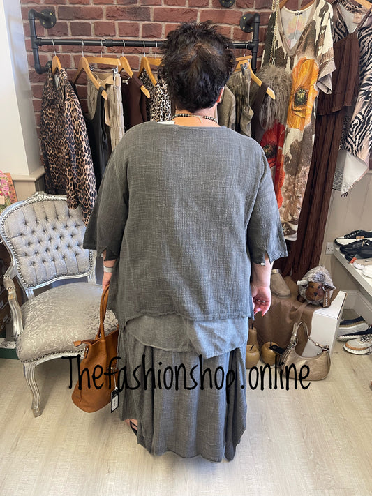 Premium coffee chic skirt co-ord 14-24