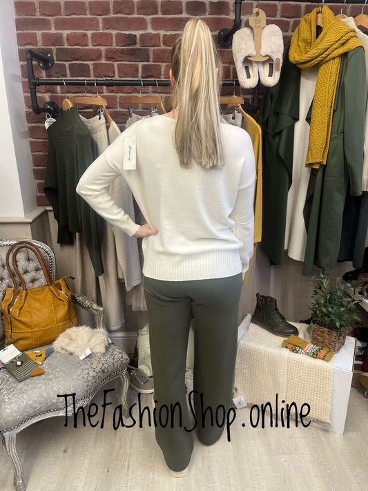 Jess cream twin pocket jumper 8-14