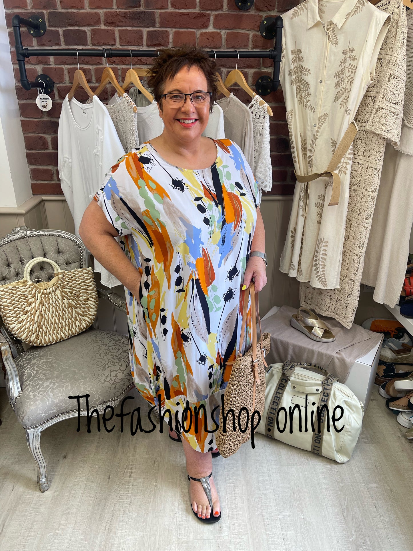 Gina abstract cocoon dress 16-22