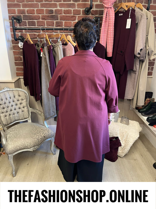 Thea wine mid length jacket 14-20