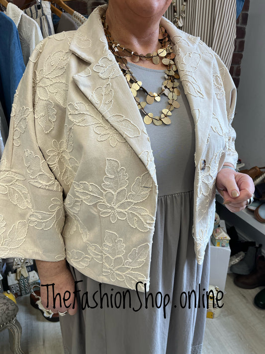 Darcie beige faux suede jacket 14-20