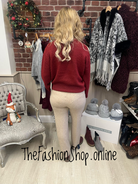 Imogen wine wool mix feather jumper 8-16