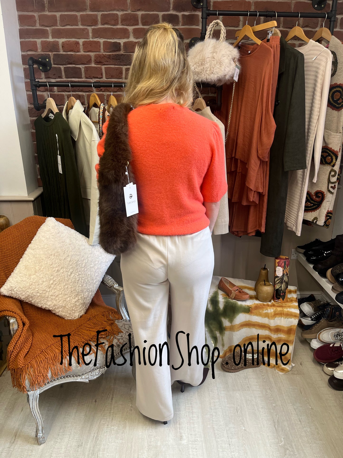 Lily orange wool mix top 8-14