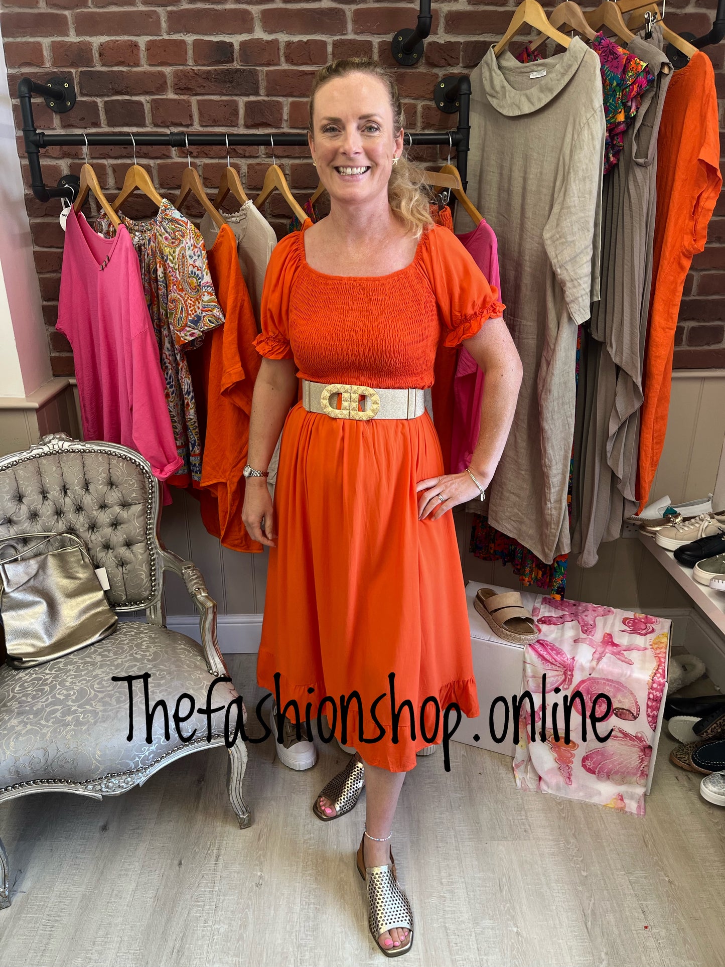Enya orange summer dress 10-18