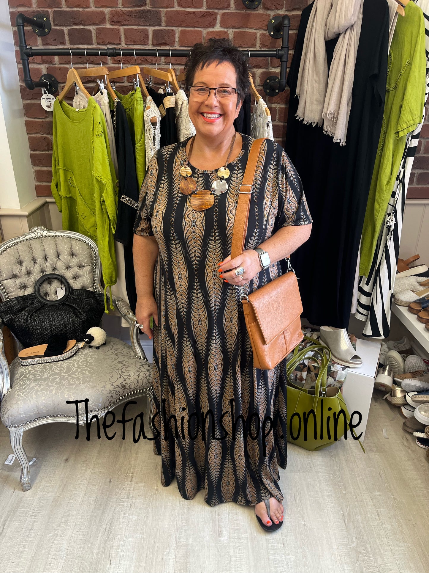 Sasha Black Aztec dress 18-24