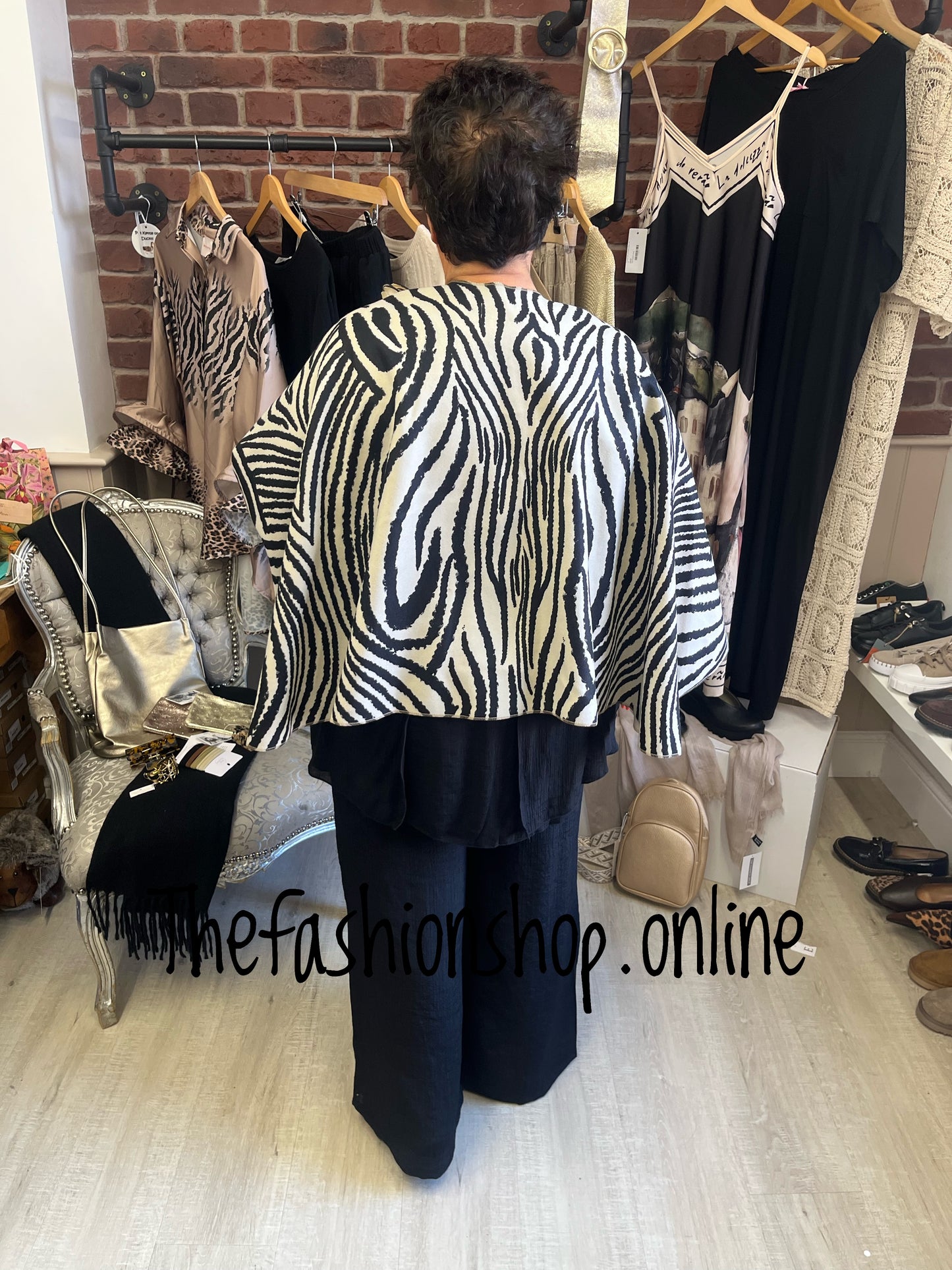Nadine zebra print cape - free size