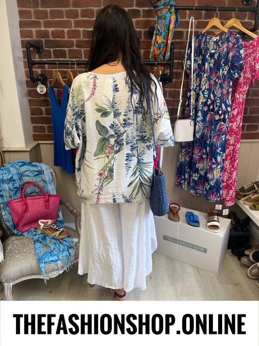 Sinitta white fern print top 18-24