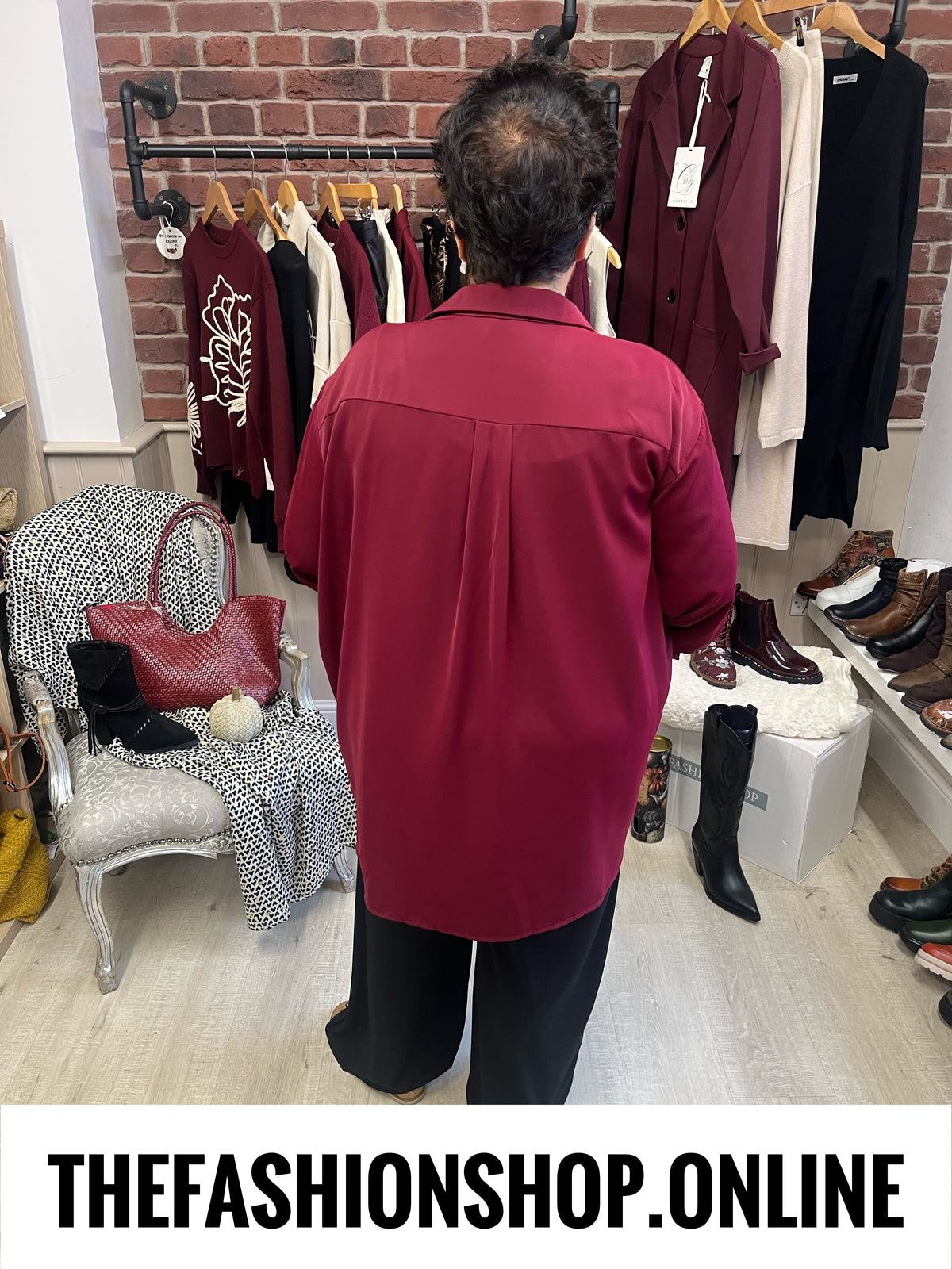 Janice wine high low blouse 20-24