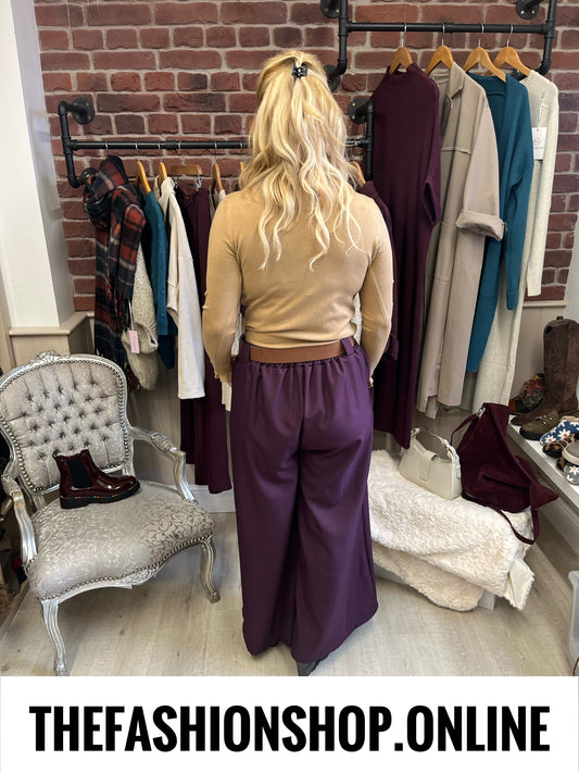 Carla damson wide leg trousers 12-18