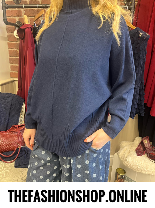 Nellie navy turtle neck jumper 10-20