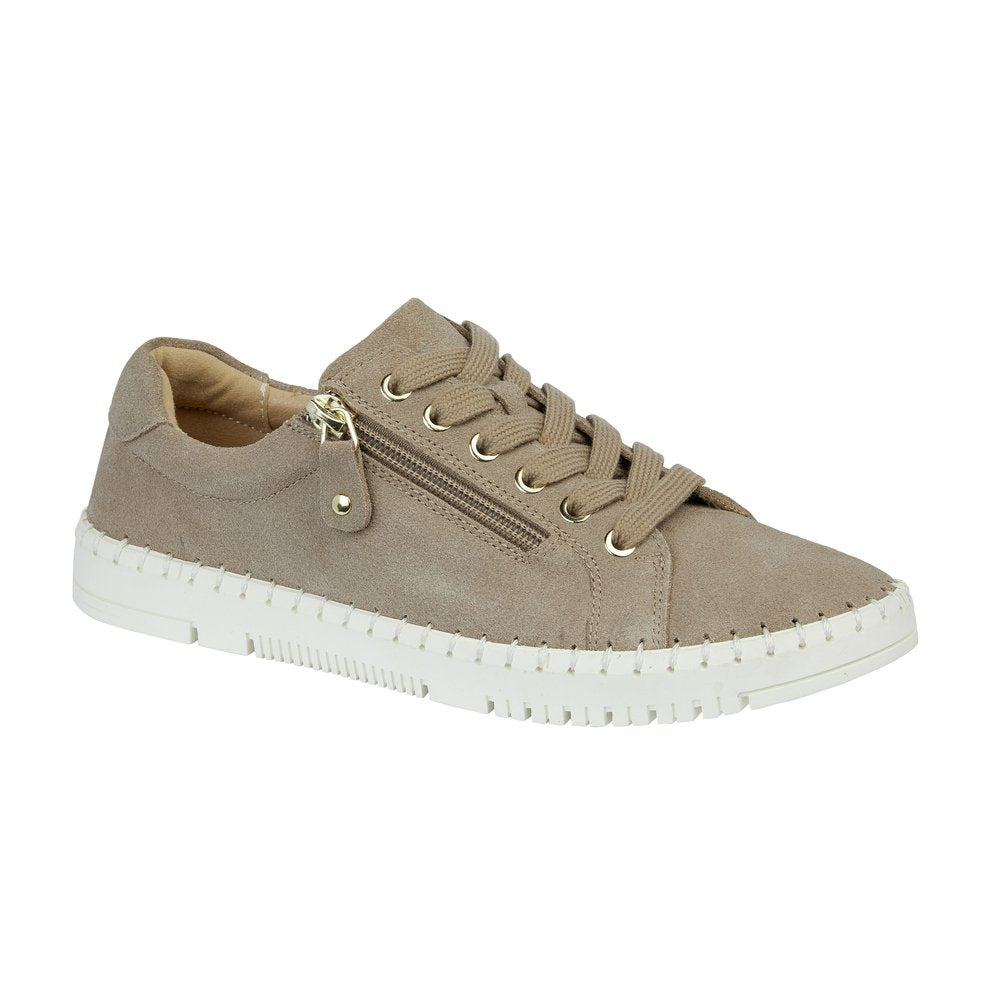 Jo & Joe Cadiz taupe leather suede trainer sizes 4-8