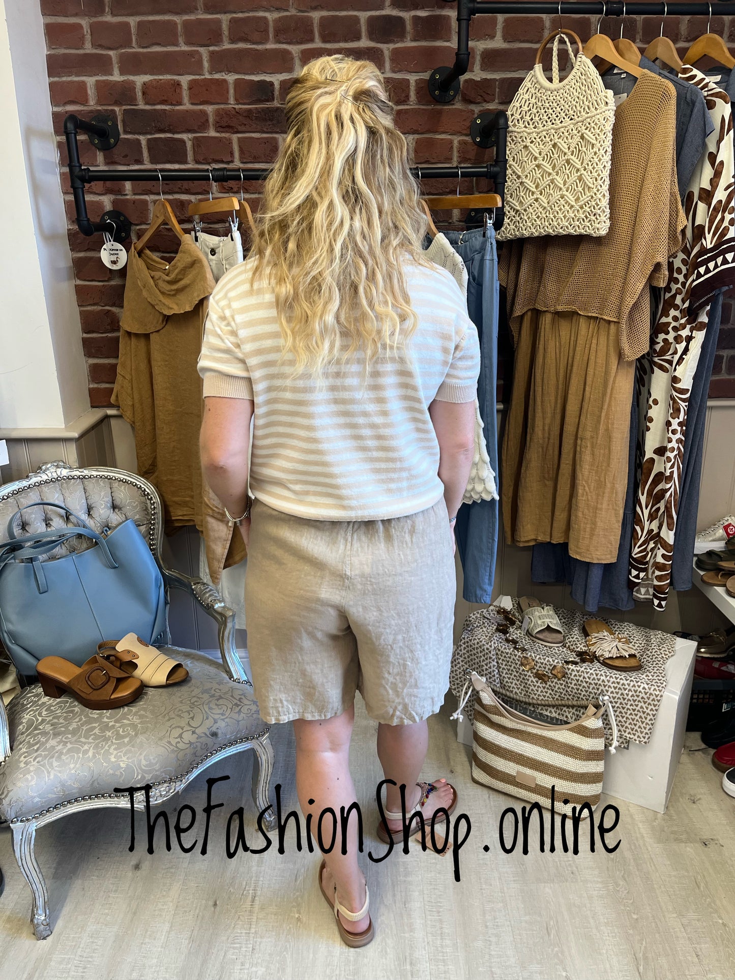 Robin mocha linen shorts 10-14