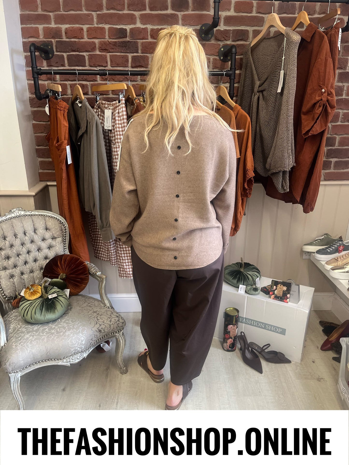 Riley brown cashmere mix jumper 10-16