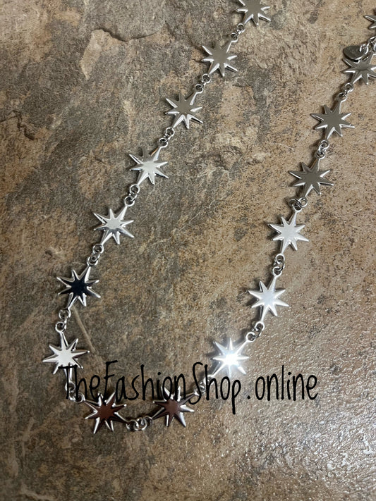 Zelly Silver Stars Necklace