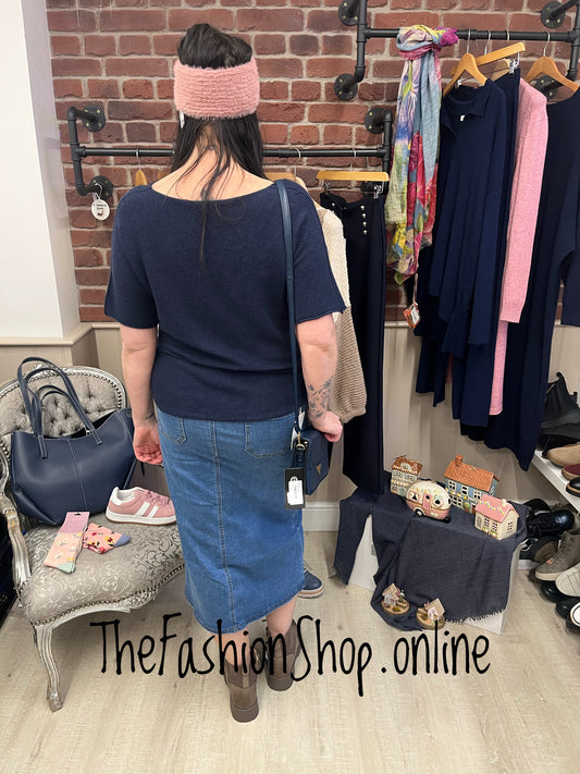 Harper navy knitted top 10-16