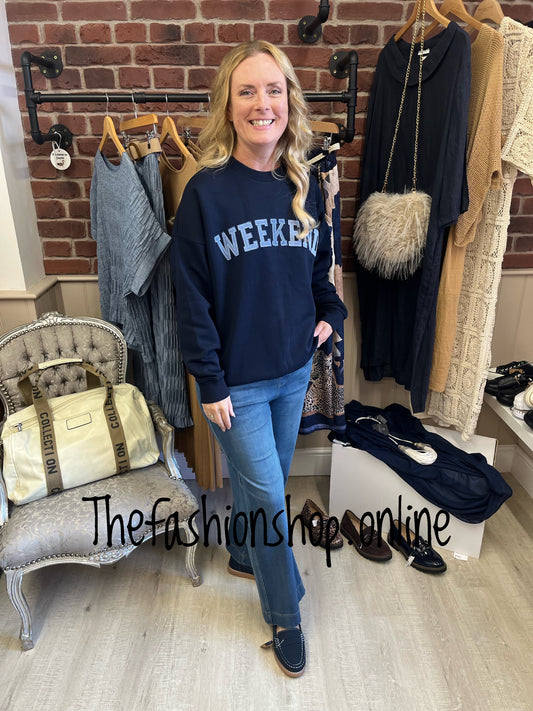 Jamie navy Weekend sweatshirt sizes 12-14 and 16-18