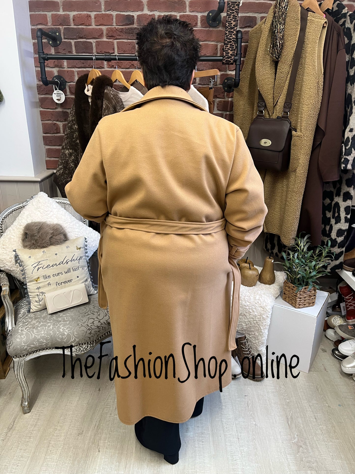 Lizzy Camel double breasted trench coat 16-20
