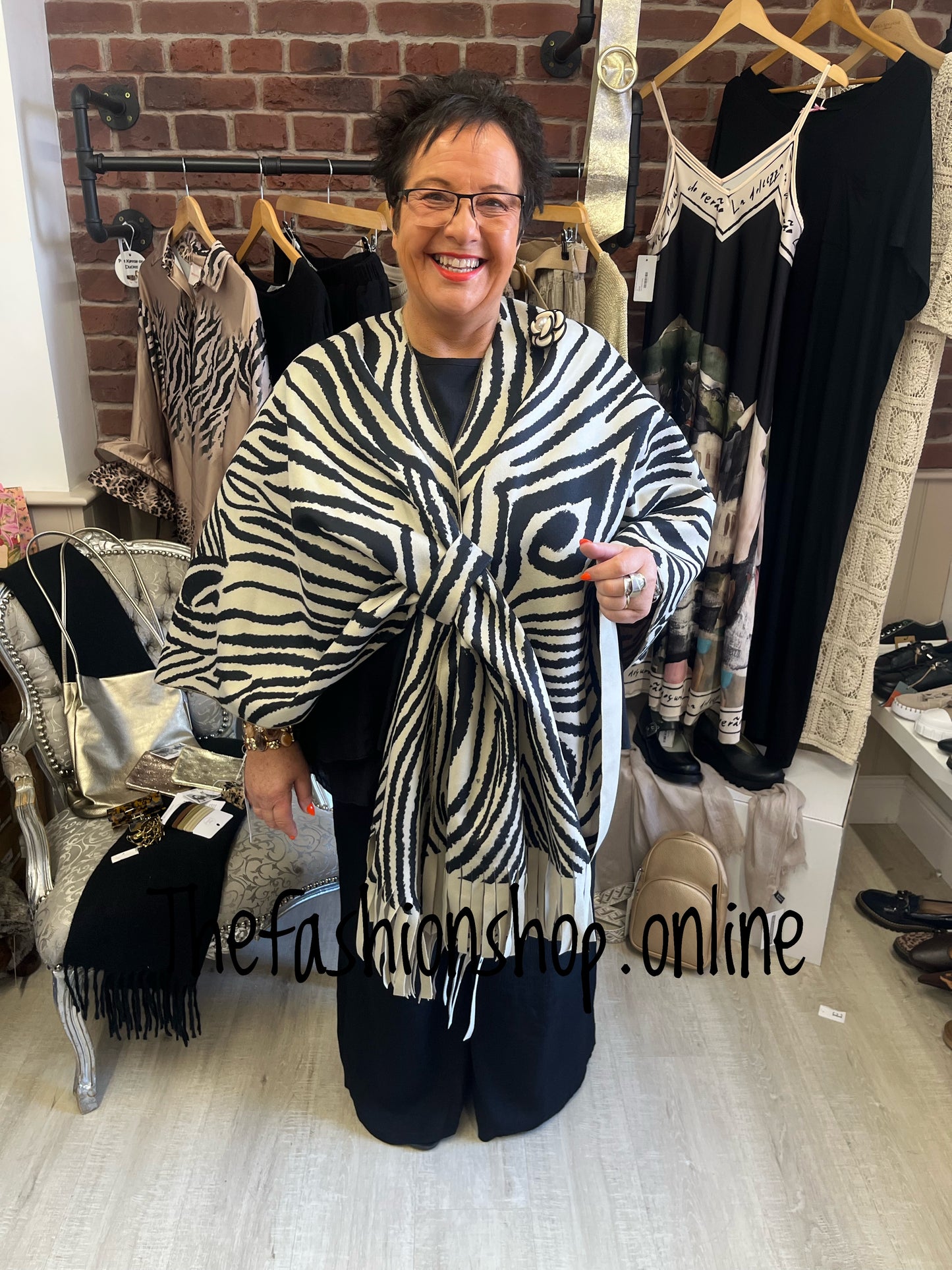 Nadine zebra print cape - free size