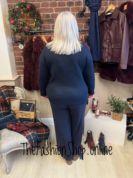 Jamie navy love wool mix jumper 12-18