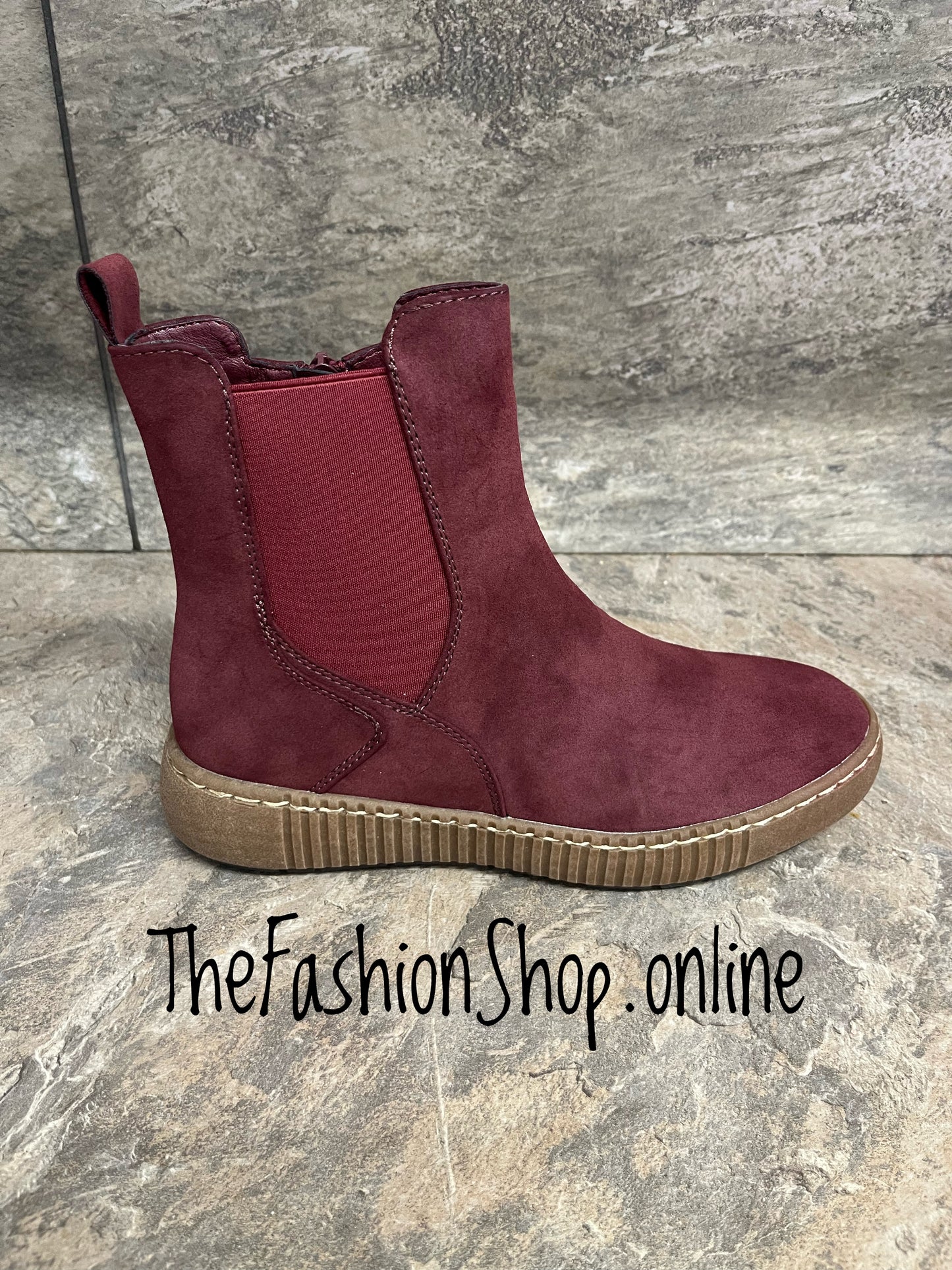 Layla wine faux suede ankle boots sizes 3-8 (36-41)