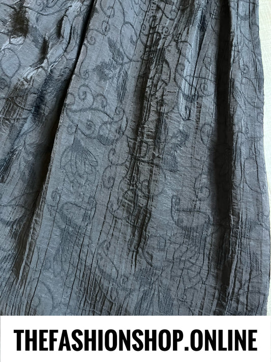 Tiffany black jacquard wide leg trousers 10-16