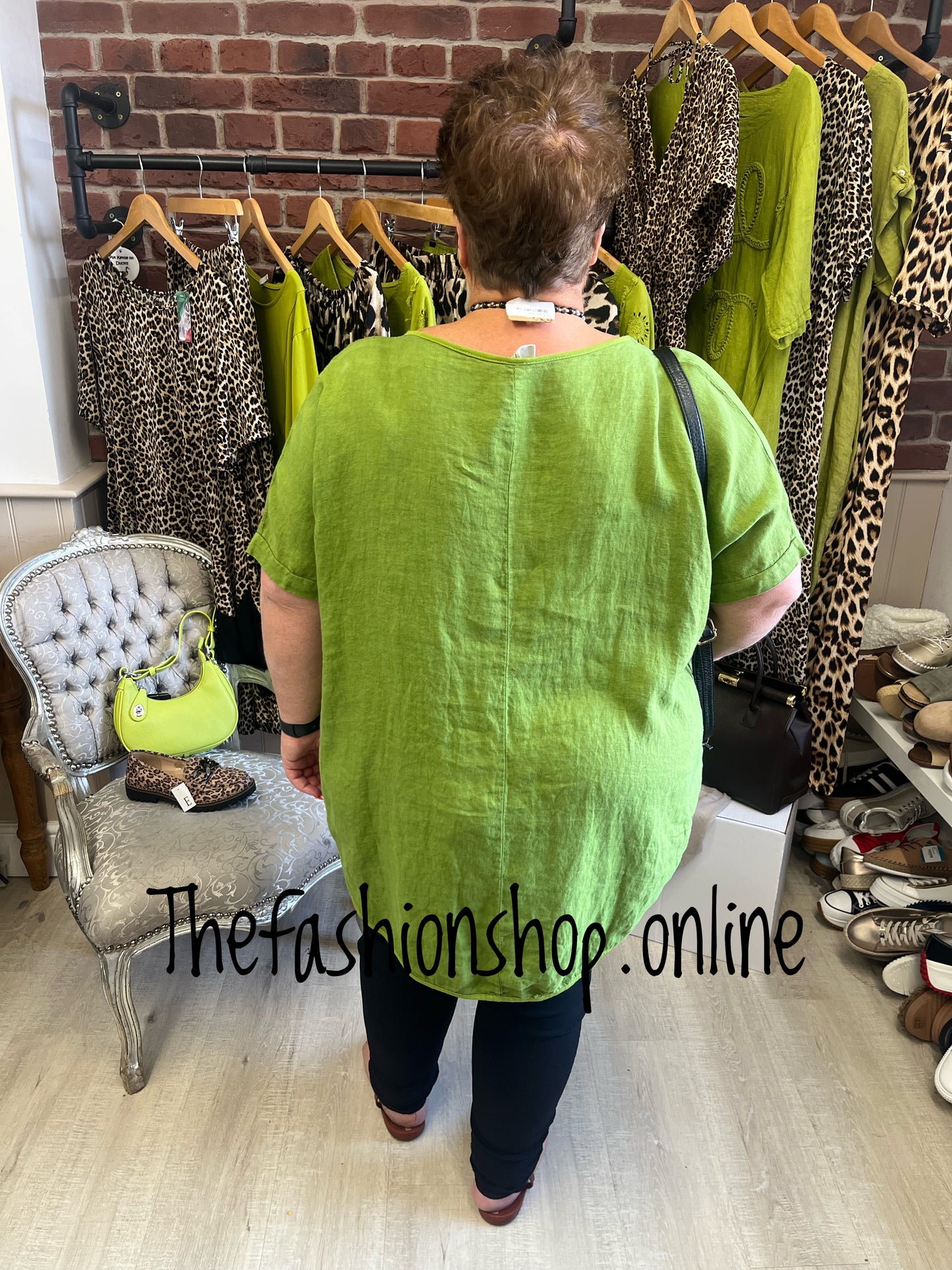 Kali olive linen summer top 16-22