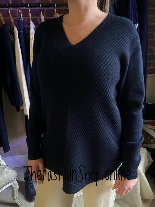 Lydia navy cashmere mix jumper 10-16