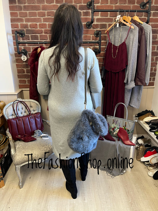 Mia grey cashmere mix jumper dress 12-16