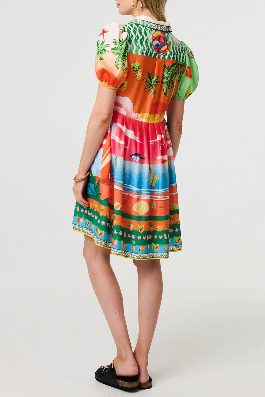 Discover the vibrant Stella Morgan tropical puff sleeve shirt dress sizes 8-16, perfect for summer fun and style!