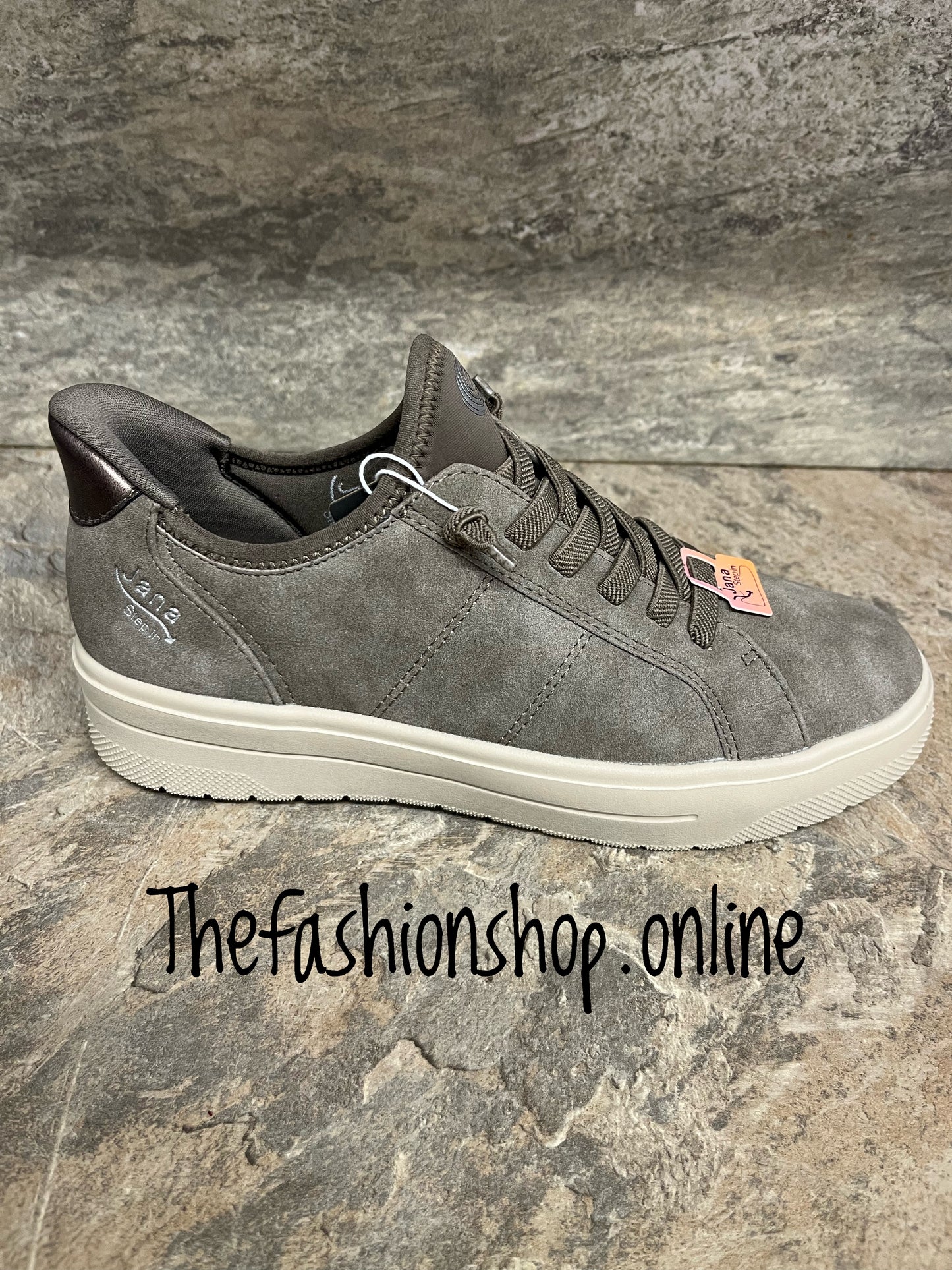 Jana stone vegan step in trainers sizes 4-8 (37-42)